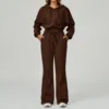 chaqueta pantalón acampanado-café