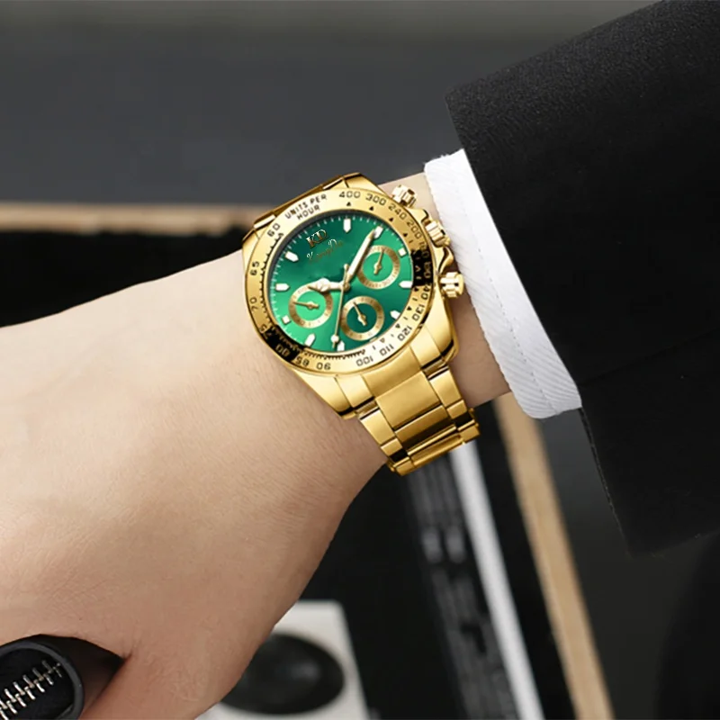 10ATM 904L Stainless Steel Gold Luxury Men Watch Create Your Own 
