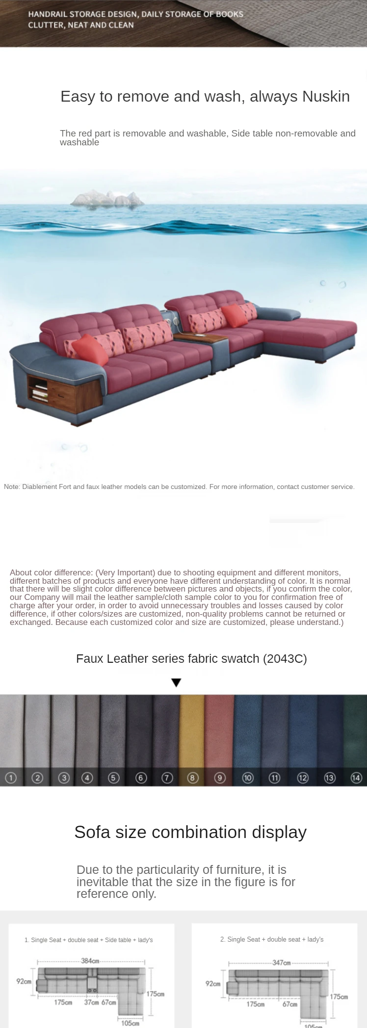 Nordic Fabric Home Furniture Italian Design Living Room Sofa