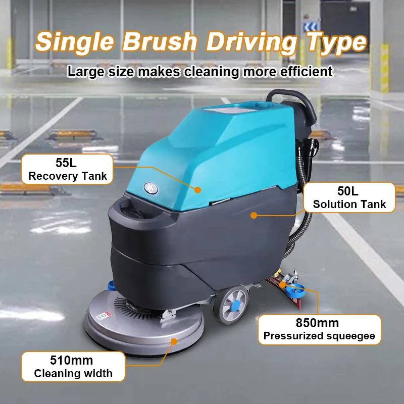 K2 Top Quality Compact Floor Scrubber Dryer Electric Walk Behind Scrubber for Shopping Mall