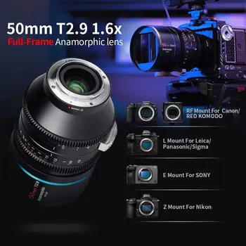 SIRUI 50mm T2.9 1.6X Full-Frame Anamorphic Lens Cinema Lens (RF Mount) product image