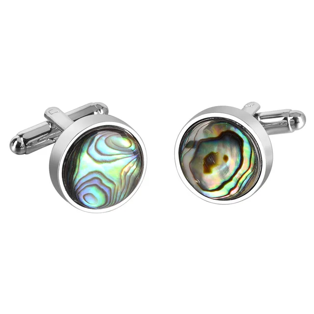 Wholesale Abalone Mother Pearl Shell Elegant Cufflinks Custom Men's Suit Shirt Fashion Accessory Wedding Tuxedo Trendy Jewelry