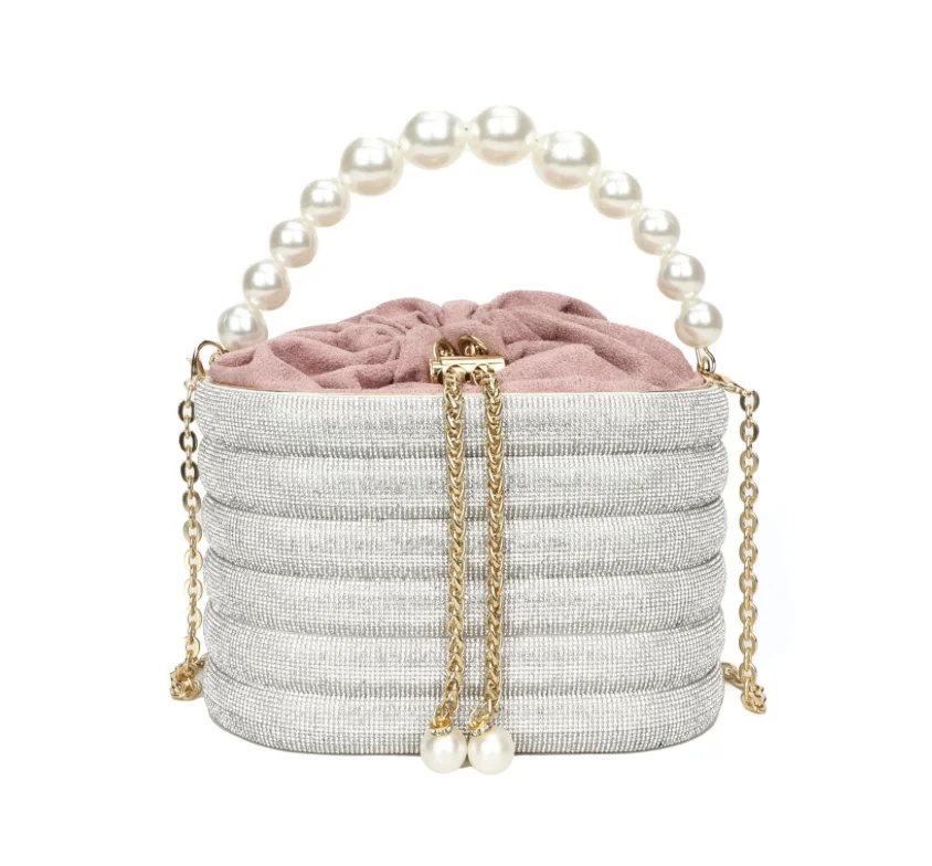 Pearl Handle Evening Clutch Bag for Weddings Events OEM Available