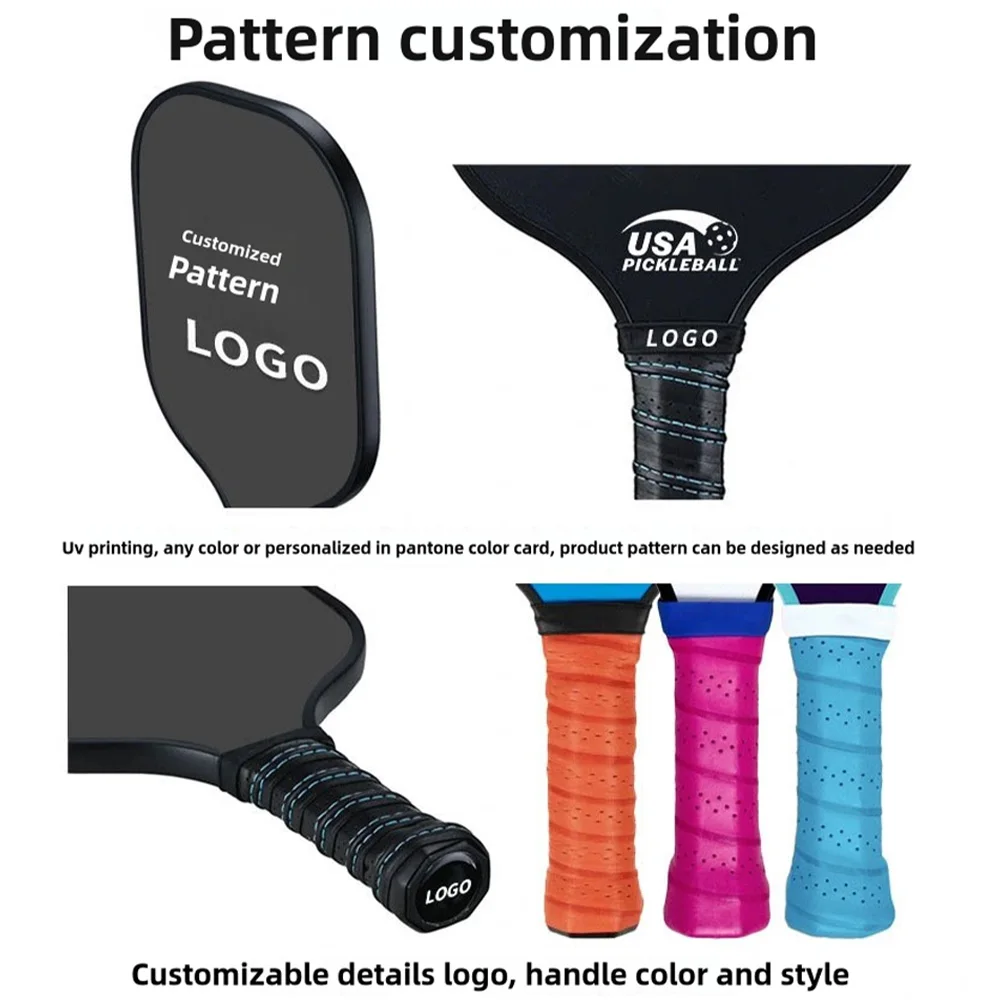 product usapa approved carbon fiber pickleball paddle set of 2 for children with training  customized options-6