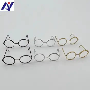 Aoyi Wholesale custom Mini doll toy accessories ornament DIY steel wire metal small glasses