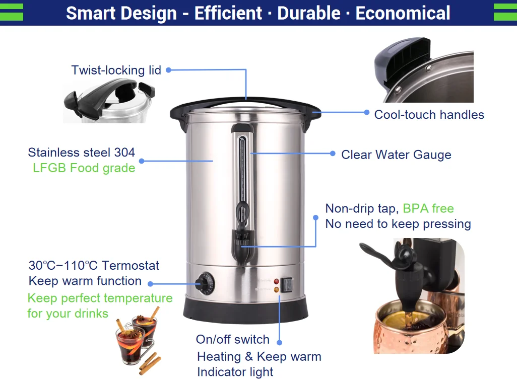 Heavybao Stainless Steel Temperature Control Electric Water Boiler