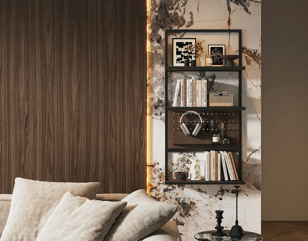 Popular Simple Modern Indoor Storage Rack Display Shelf Living Room Wall Mounted Storage Shelf details