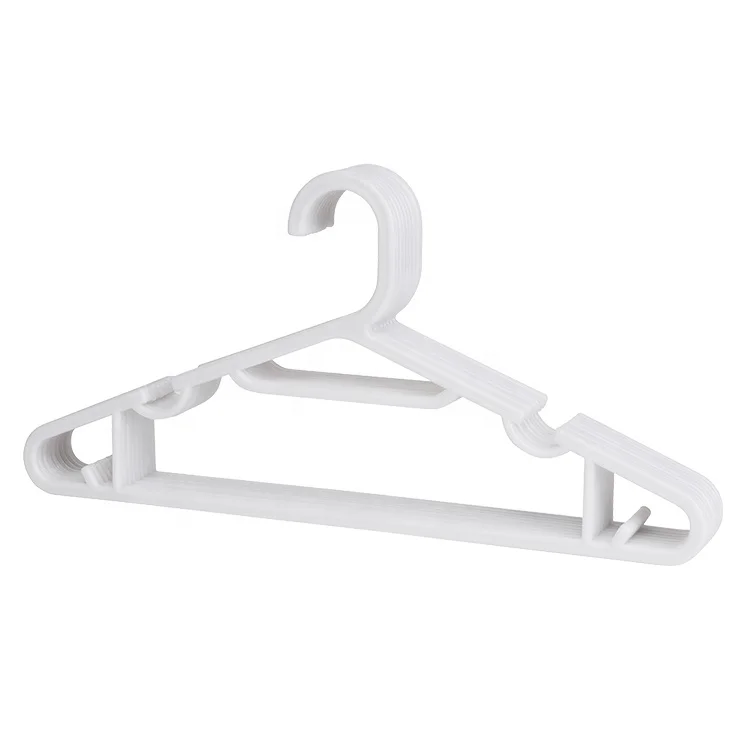 Yikai Wholesale Clothing Plastic Hangers Hook White Clothes Rack For 