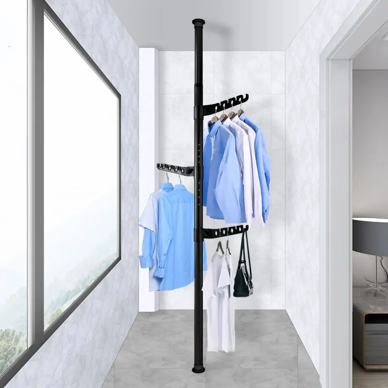 Adjustable Collapsible Drying Ceiling Clothes Stand Hanger Coat