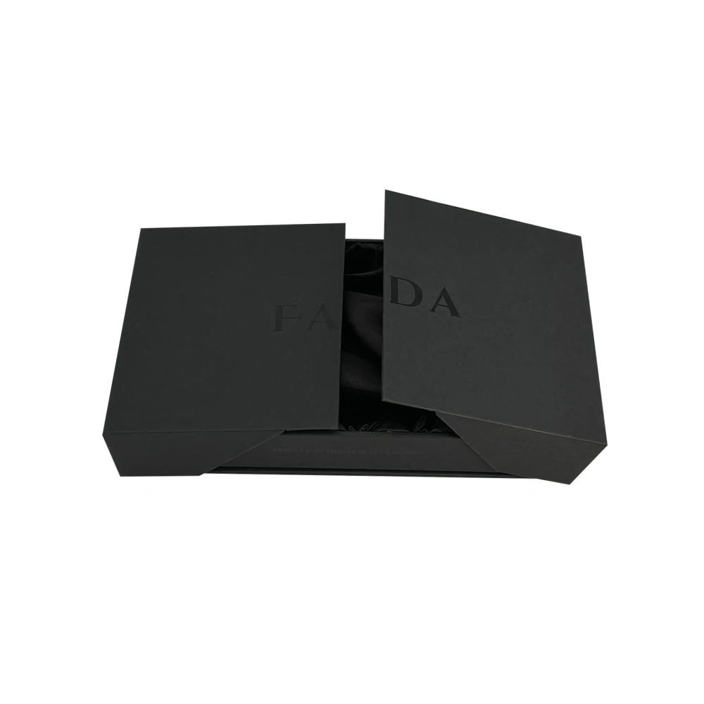 Luxury Split Double Open Box Custom Logo Magnetic 2 Two Piece Side Open Center Double Door Gift Packaging Box With Sleeve