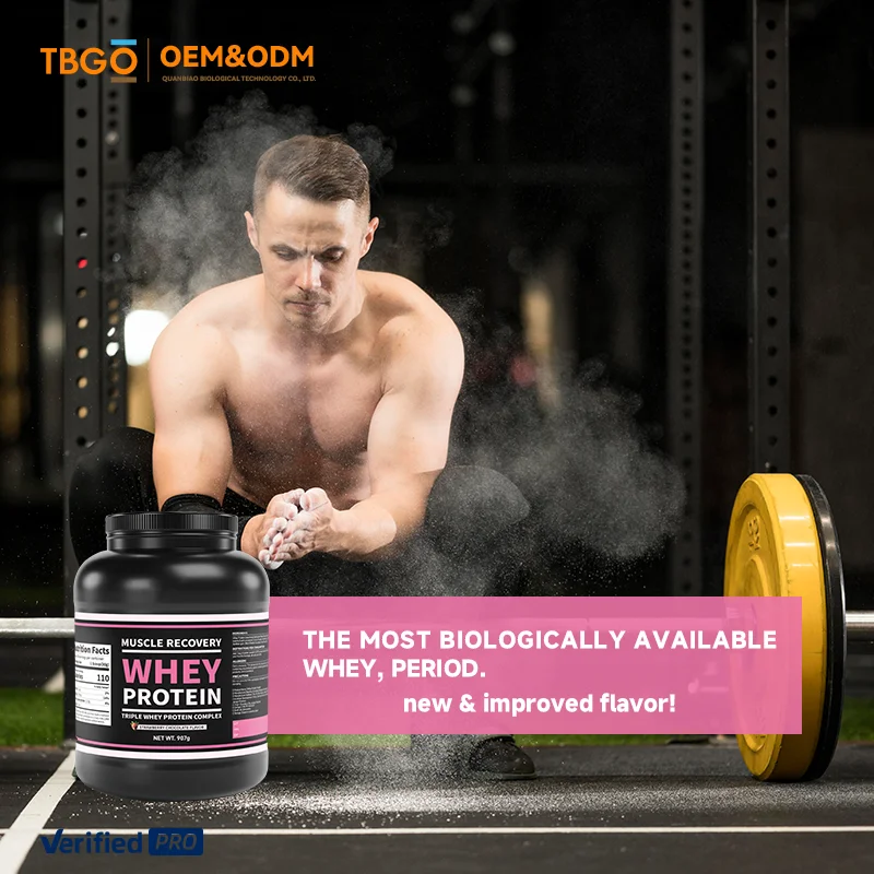 2025 TBG Oem Gold Standard Whey Protein Powder 907g Strawberry Chocolate Flavor 3-in-1 Animal Protein Canned for Muscle Building