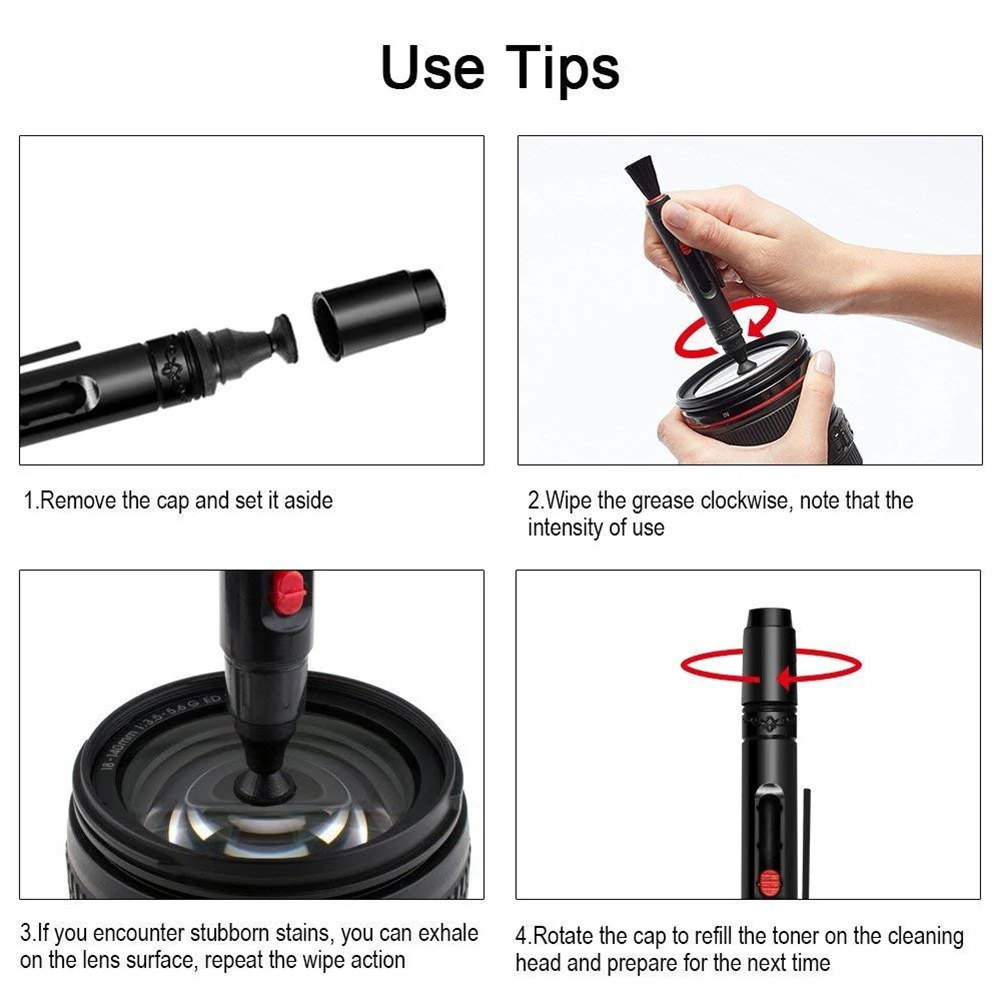 YEAH DSLR Camera Screen Cleaning Kit with Cleaning Swab, Microfiber Cloth, Lens Pen for Canon, Nikon, Pentax, Sony