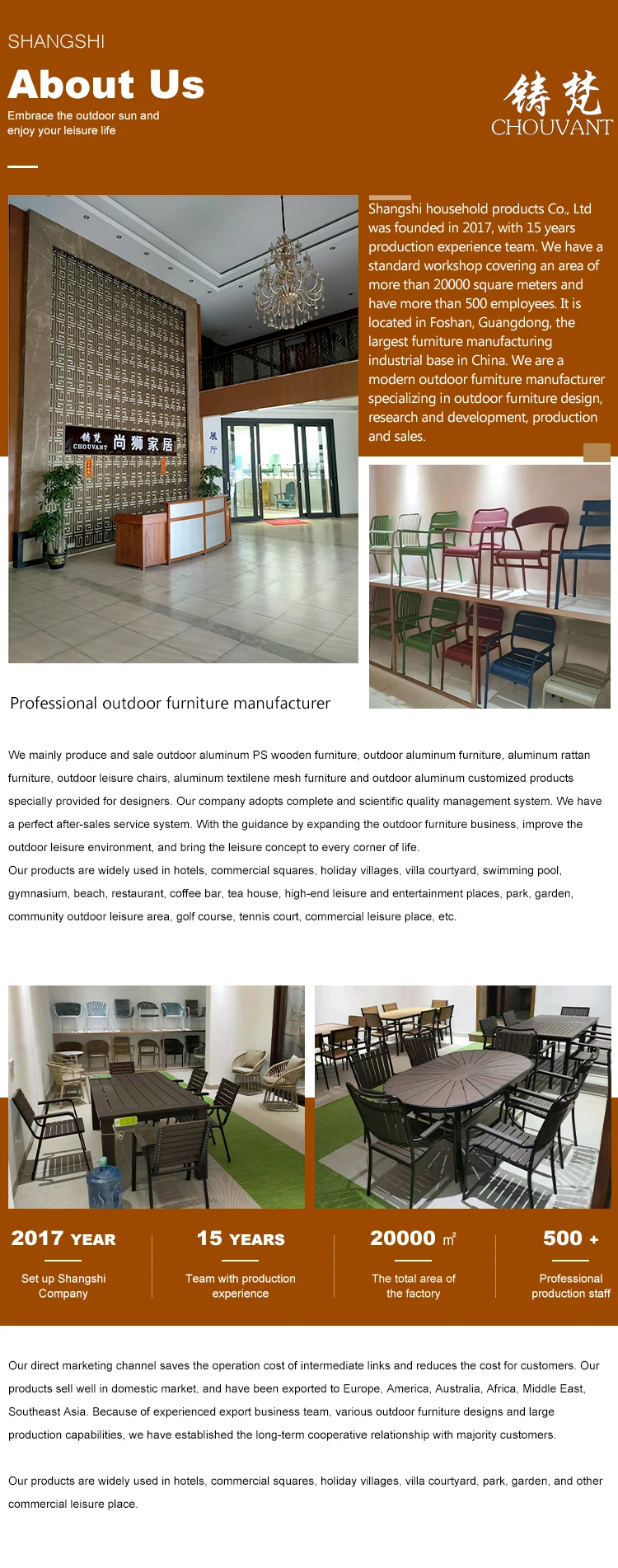 Sun leisure outdoor courtyard  plastic wood round table garden and cafe table aluminum with 4 seats