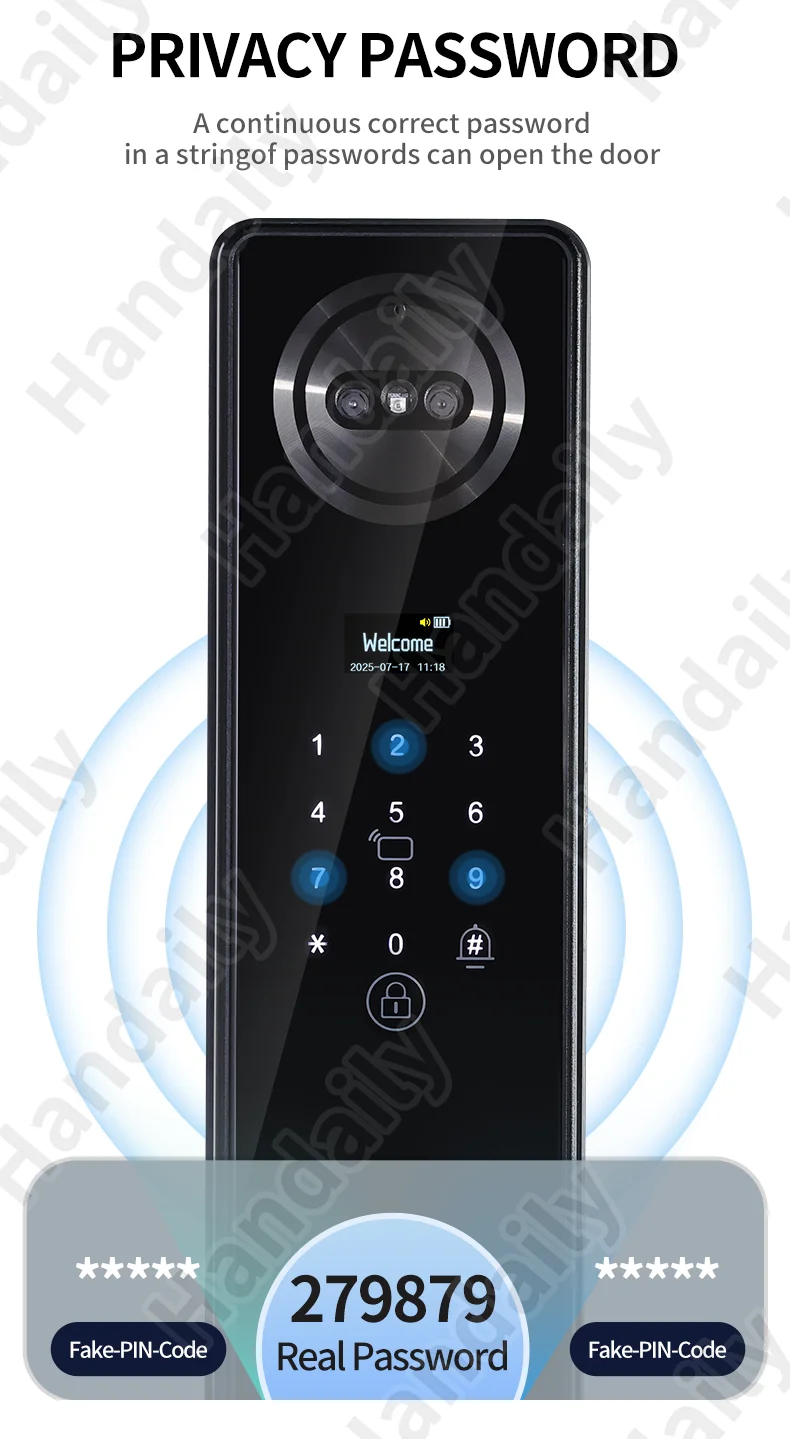 handaily palm face recognition door lock for home fingerprint tuya app remote control video intercom smart lock multi language c11-7