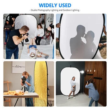 Neewer Portable 5 in 1 59quotx79&quot/150x200cm Translucent/Silver/Gold/White/Black Collapsible Round Multi Disc Light Reflector detail image