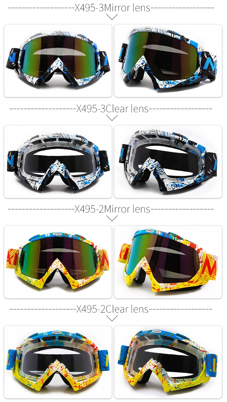 Motovan Custom Motocross Goggles Motorcycle Riding Goggles Dirt Bike Atv Utv Mx Motorcycle