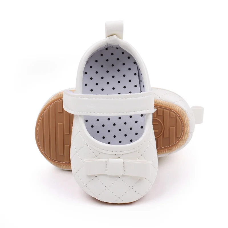 Spring & Summer Solid Color Plaid Bow Non-slip Soft-soled Baby Shoes for Girls supplier