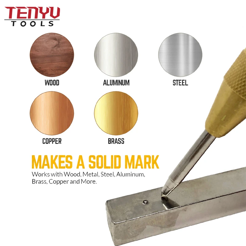 Brass Automatic Spring Loaded Pin Wise Metal Steel Center Hole Punch