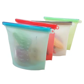 Silicone Reusable Food Sandwich Ziplock Bags Silicone Storage Bags 