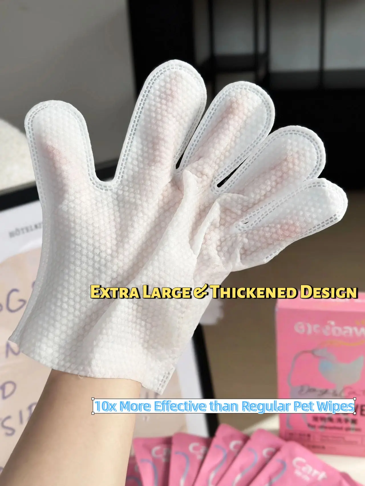 OEM/ODM Biodegradable Organic Easy to Carry Pet Gloves Finger Teeth Ear Eye Outdoors Cleaning Wet Wipes for Dogs Cats