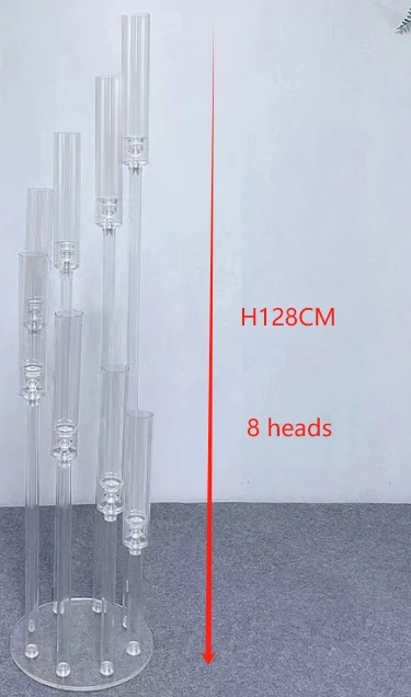 Wholesale  Acrylic Candle Holder Wedding Candelabra Centerpieces Candlestick Flower Stand for Party Wedding Decoration