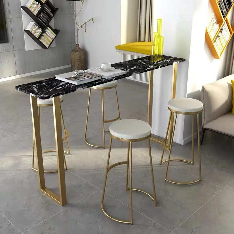 Household bar Tables and Chairs Simple Against the Wall Long bar Table Outdoor Balcony Milk Tea Shop High Foot Table