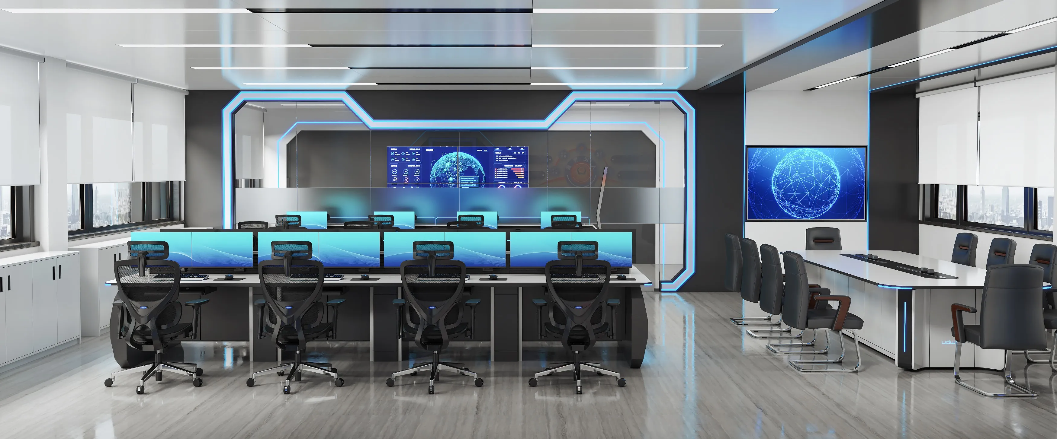 Air Traffic Real-time Data Control Room Console