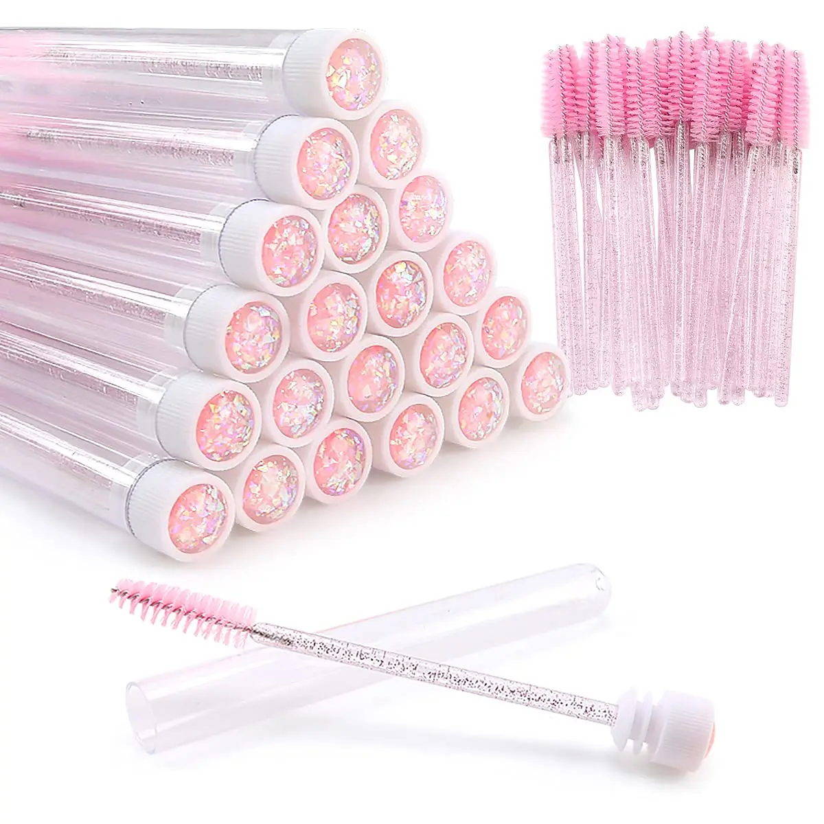 Empty Eyelash Brush Tubes Spoolies Mascara Wand Cleaning Brush For Lash Extension Applicators