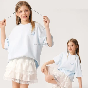 Customizable Girls Apparel Set T Shirt with 3D Letter Embroidery and Lace Skirt Cute Summer Outfit for Girls