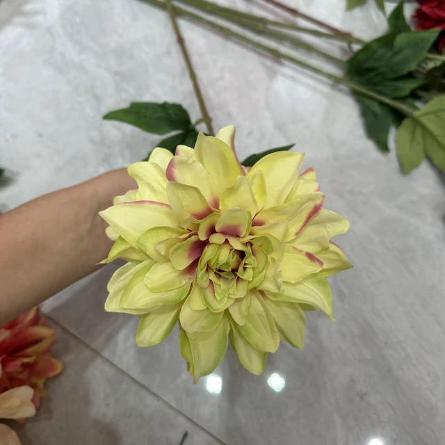 Single Head Dahlia Silk Cloth Christmas Graduation Chinese New Year Easter Halloween Crafts New Year Artificial Flower Beauty