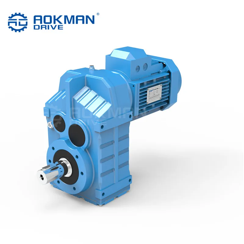 F Series High Power Solid Shaft Gearbox 80:1 Speed Reducer with Helical Gearing Arrangement Customizable Cast Iron Material