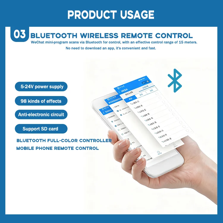 product foxygen t1 2000s bt 1 port  128mb 8gb sd card bluetooth controller for 1903 2811 rgb strips-5