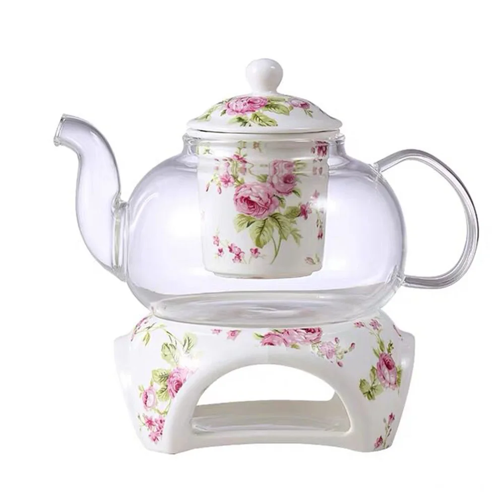 glass teapot with infuser and warmer