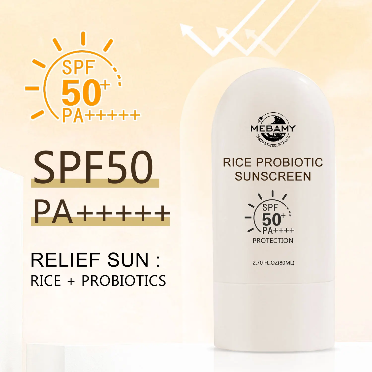 Rice Probiotics Sunscreen Private Label Sun Protection Cream Spf 50 Korean Sunscreen Sun Block Cream for Face