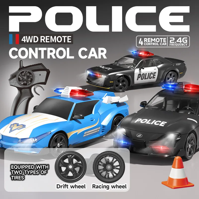 New 1:24 High-speed RC Drift Toy Four-wheel Drive Car Charging Light  Racing Remote Control Racing Toy