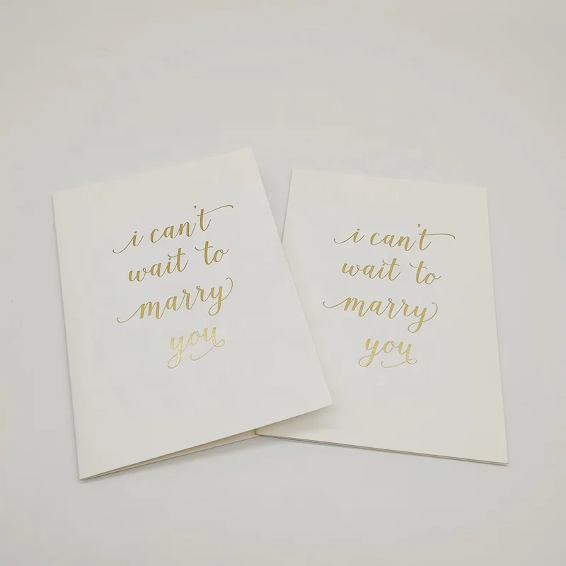 Custom A5 B5 A4 Tri-fold Wedding Cards Hot Stamping and Spot UV Printing on Paper Cardboard Kraft Material