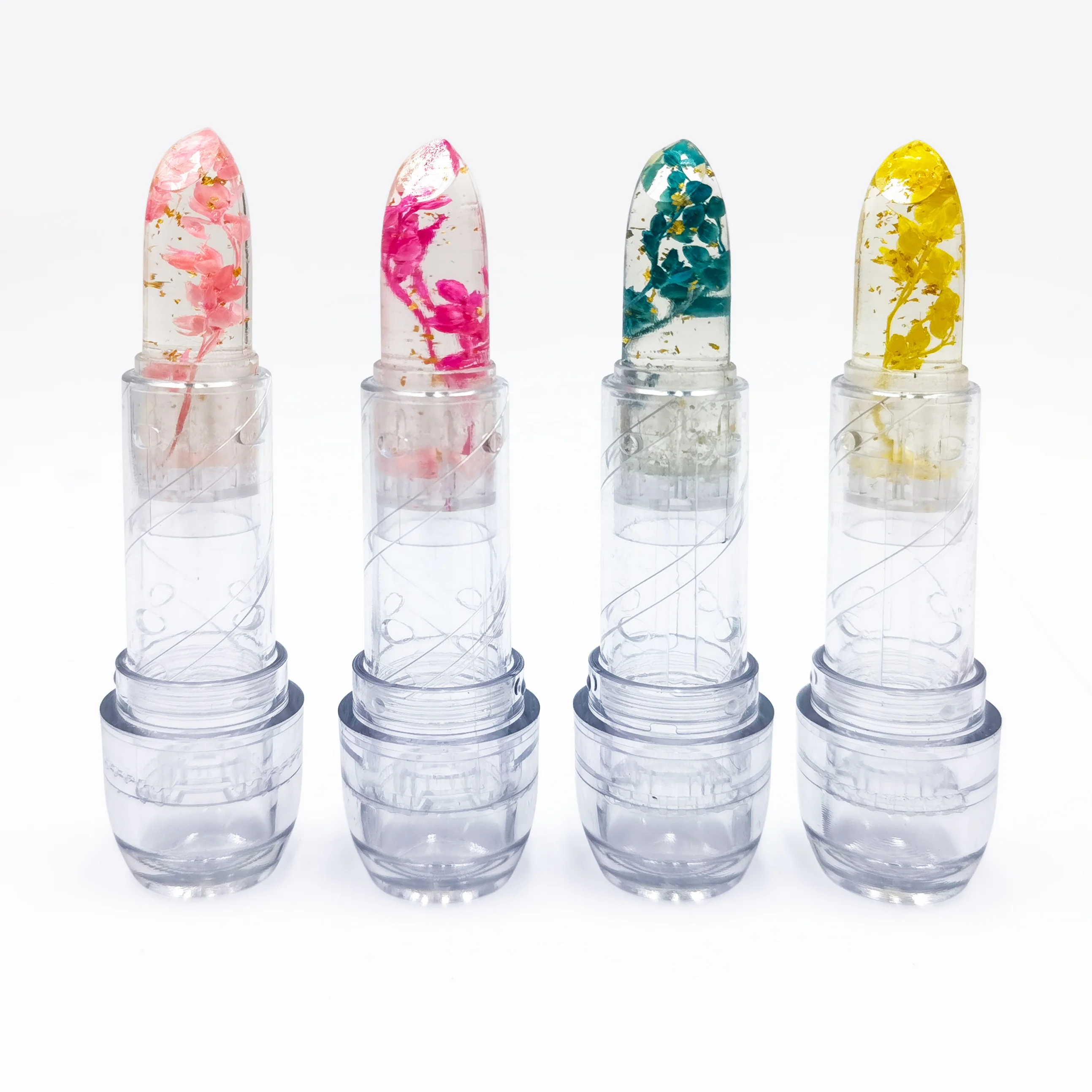 Moisturizer Clear Lipstick With Flowers Natural Lip Gloss Transparent