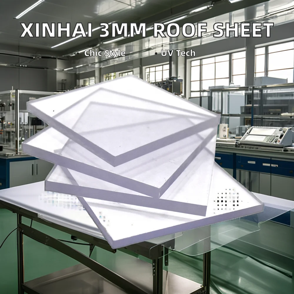 XINHAI Modern Design Solid Polycarbonate Sun Sheets 3mm Hard Plastic Transparent Clear Sheets for Hotel Roofs