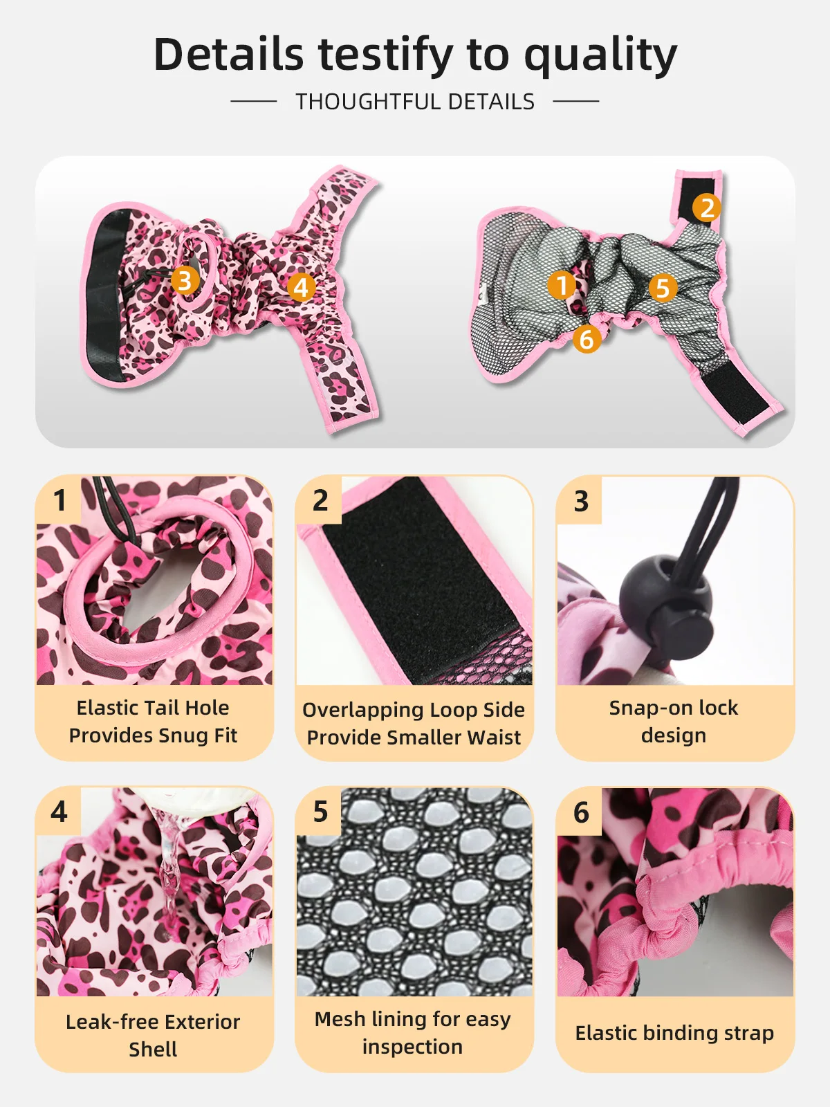 Wholesale Reusable Washable Cloth Dog Diapers with Heavy Absorbency an - product detail 4
