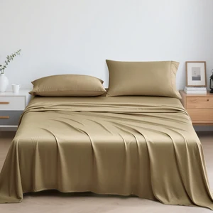Manufacturer Home Textile 4-Piece Bamboo Bed Sheet Sets Premium Bedding for Hotel and Home Use
