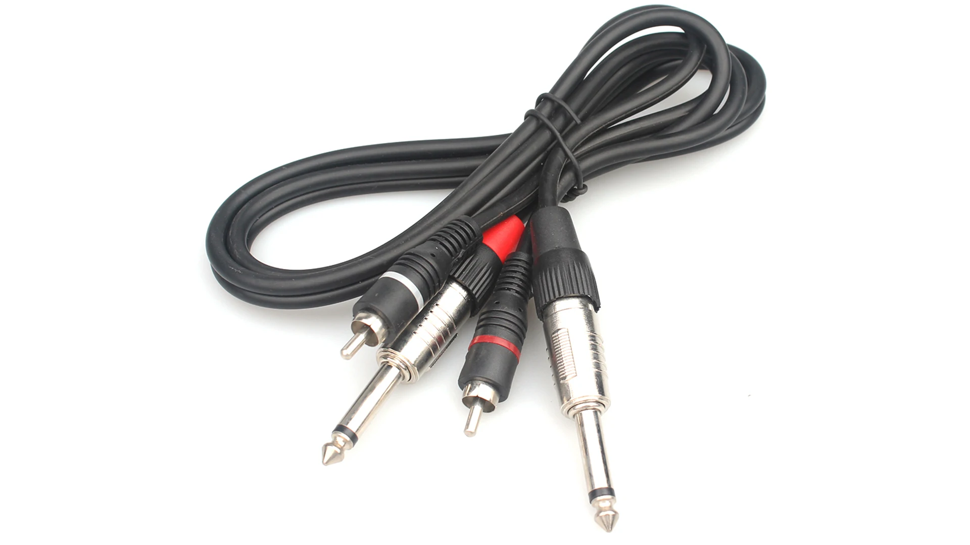 TNP Premium macho 6,35 mm Cable de audio TRS de 0,6 cm a doble RCA conector de audio análogo 