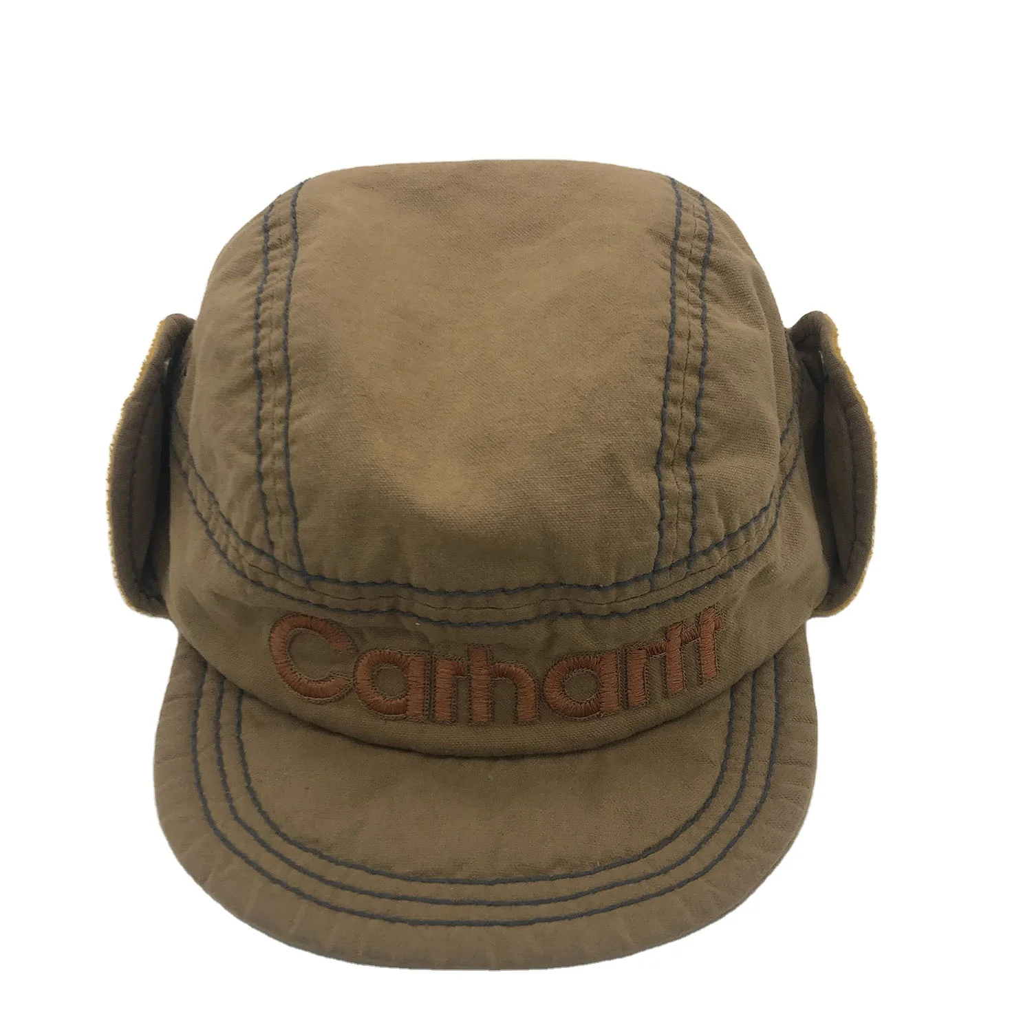 
Зимняя мужская шапка-бомбер русская коричневая парусиновая Кепка с ушами меховая теплая плотная плюшевая бейсболка с флисовой подкладкой и шапка 