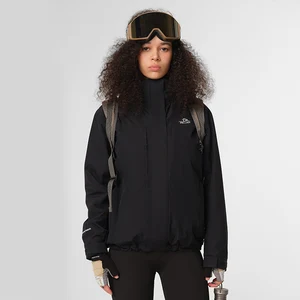 For 100% Seam Taped Waterproof Zipper Windproof Jacket Print Breathable Outdoor Lined Winter Hiking Rain Fleece Stand