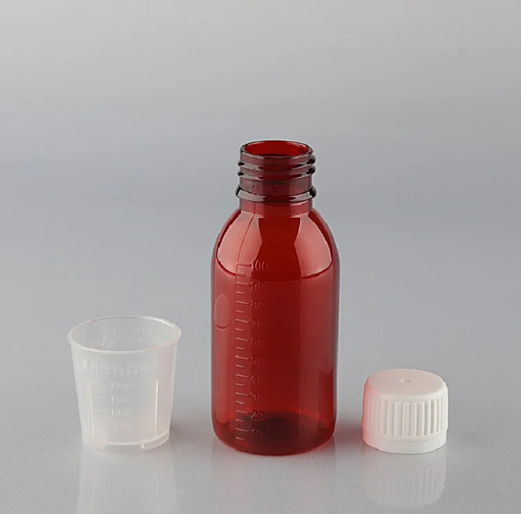 60ml 100ml Pet Plastic Cough Syrup Bottles With Childproof Lid Screw Cap and Pump Sealing Types for Medicine Syrup