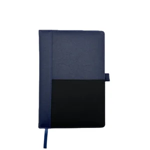 Custom PU Leather Cover Journal Hardcover Notebook With Pocket Business A5 Notebook Office Supplies