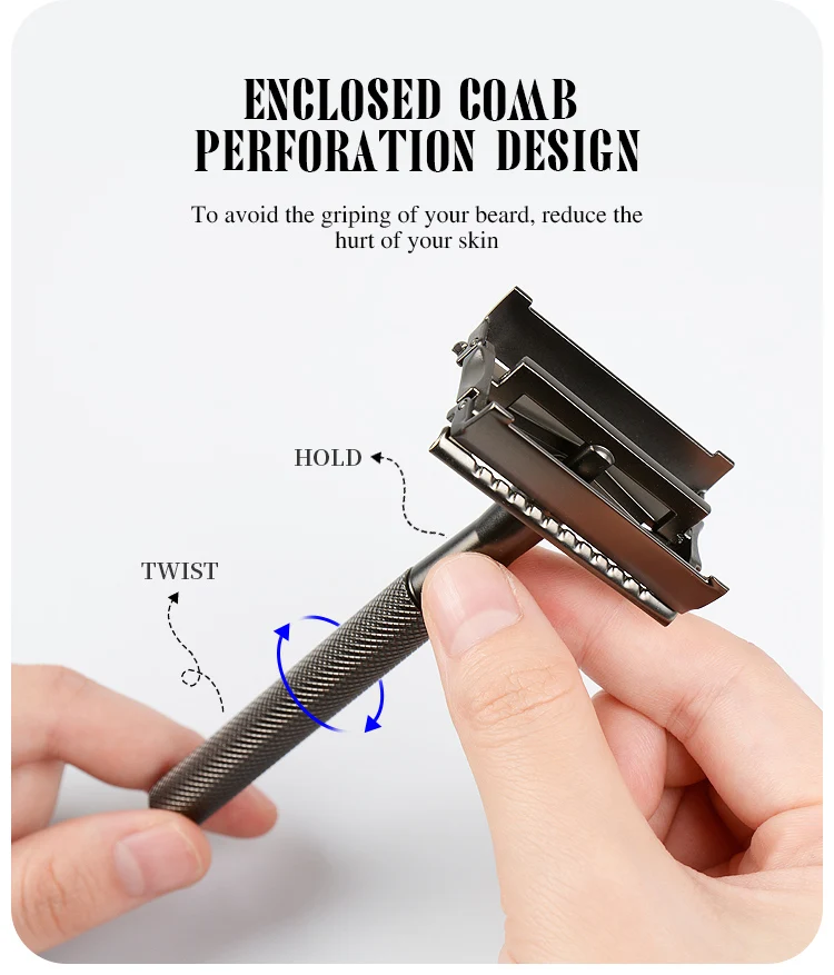 Classic Men Shaving Double Edge Safety Razors Butterfly Open Razor ...