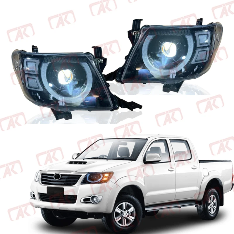 Modified Led Front Headlights Head Lamp Light for Toyota Hilux Vigo SR5 MK6 N70 Pickup 2005-2011 2012-2015