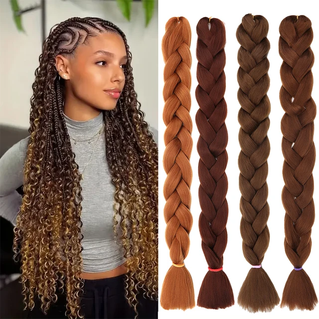 KAMA High Temperature Fiber Straight Crochet Twist Braiding Hair 82 Inches 41 Inches Synthetic Braiding Hair Extension Jambo