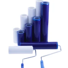 CANMAX 4'' White/Blue Remove Dust Sticky Lint Roller Adhesive Roll Disposable PE Cleanroom Remove Sticky Roller