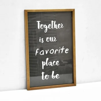 Wood Decorative Hanging Wall Art With Wordings, Luckywind Arts & Crafts Corridor Decoration Picture Frame With Glass\
